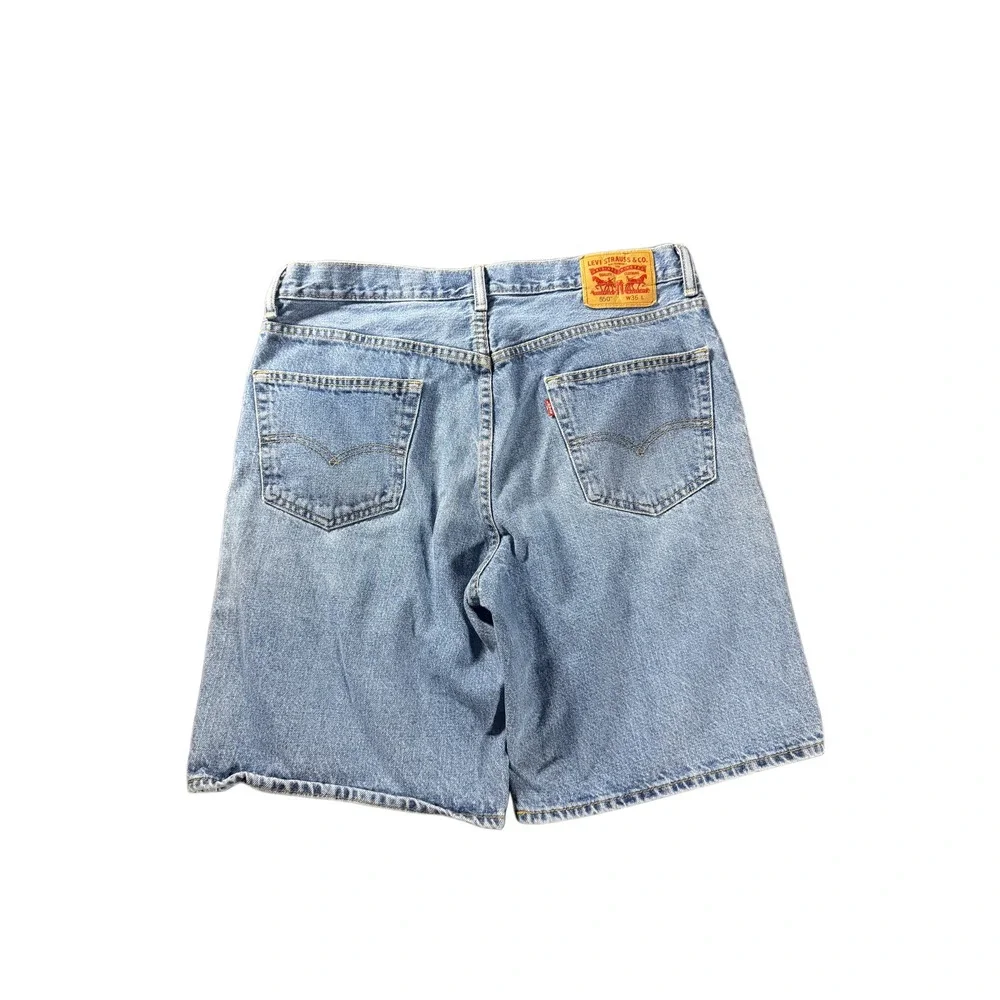 Levis 550 Relaxed Fit Denim Shorts Mens 36 Light Wash Blue Cotton Jean Shorts